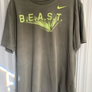 Nike Olive Green B.E.A.S.T. T-Shirt with Neon Accents